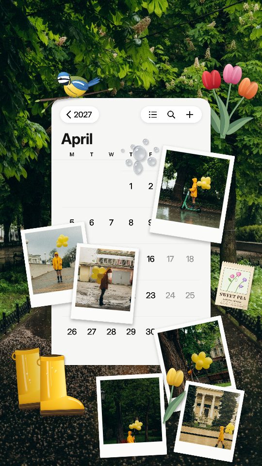 April 2027, a story template