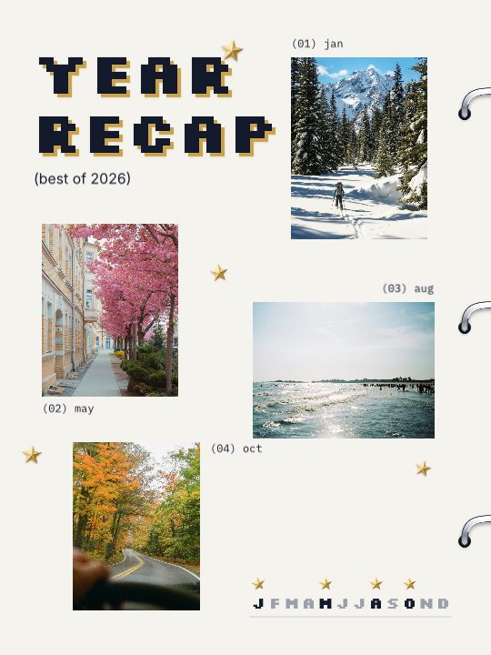 Best of 2026, a carousel template, 5 pages