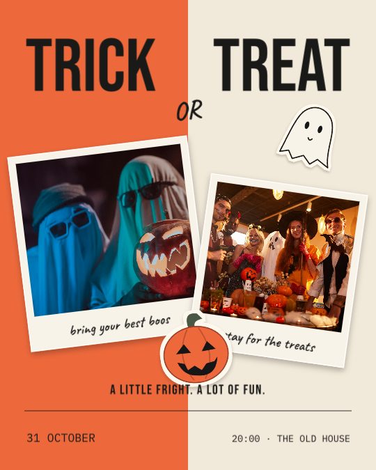 Trick or Treat, a collage post template