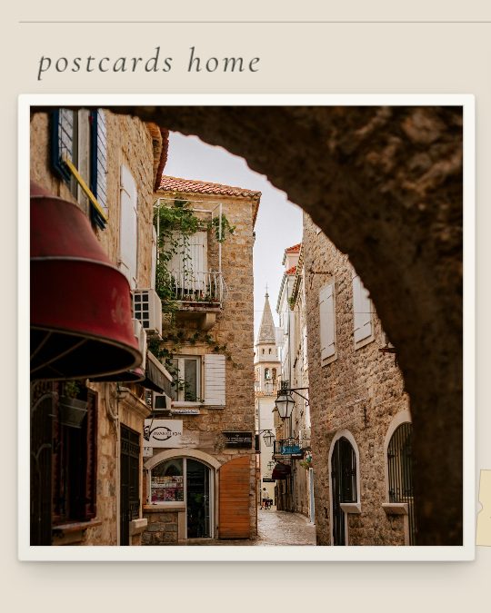 Postcards Home, a carousel template, 3 pages