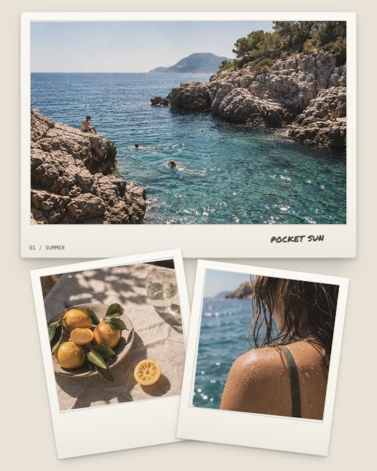 Pocket Sun, a collage post template