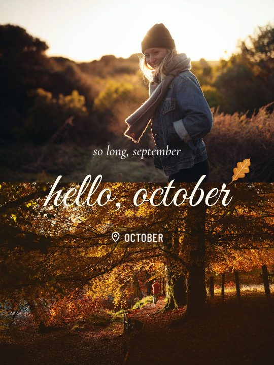 Hello October, a carousel template, 5 pages
