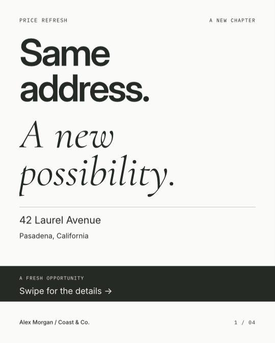 A fresh perspective, a carousel template, 4 pages