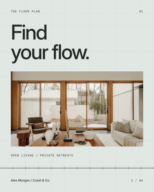 Space to live, a carousel template, 4 pages