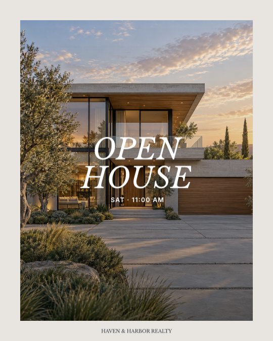 Open House Tour, a carousel template, 3 pages