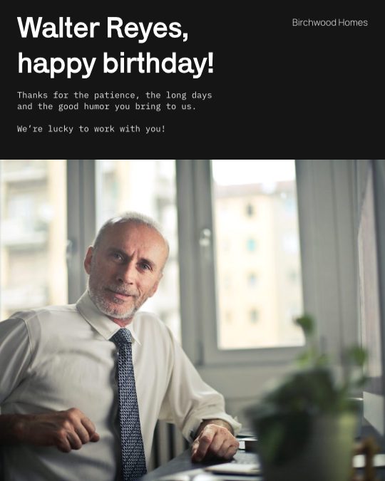 Birthday Dark, a collage post template
