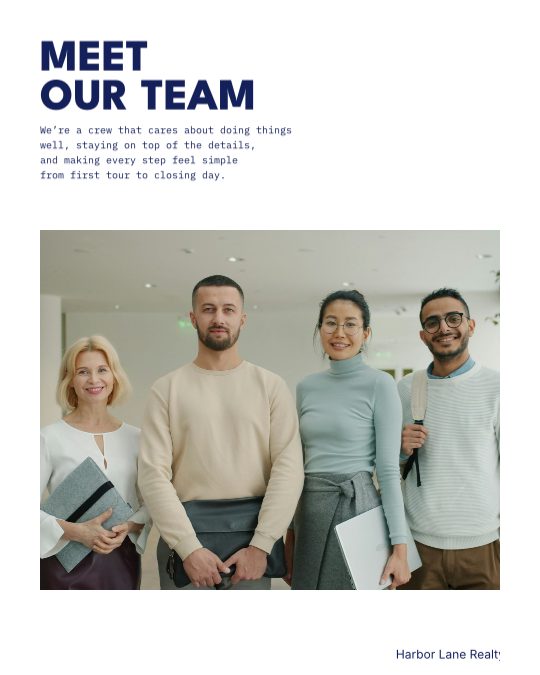Team Navy, a carousel template, 6 pages