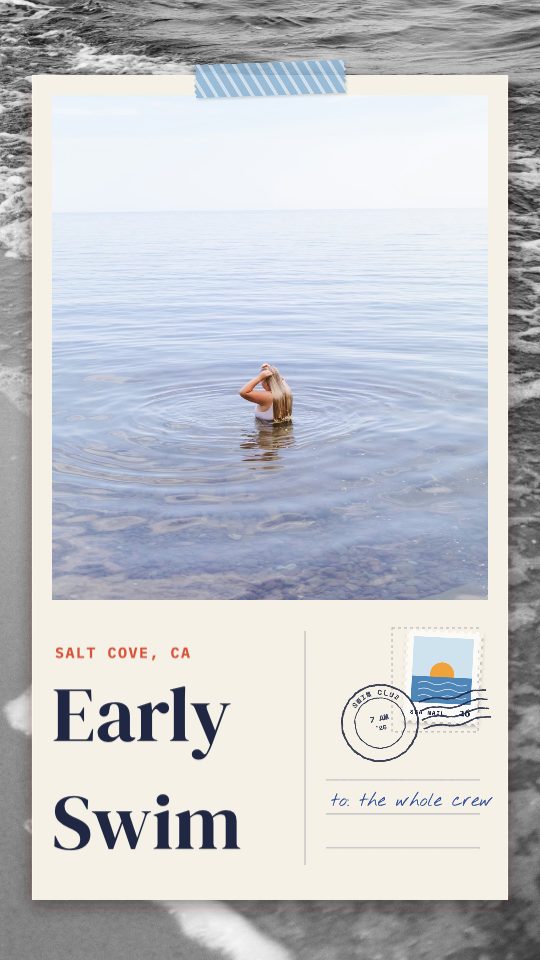 Swim Postcard, a story template
