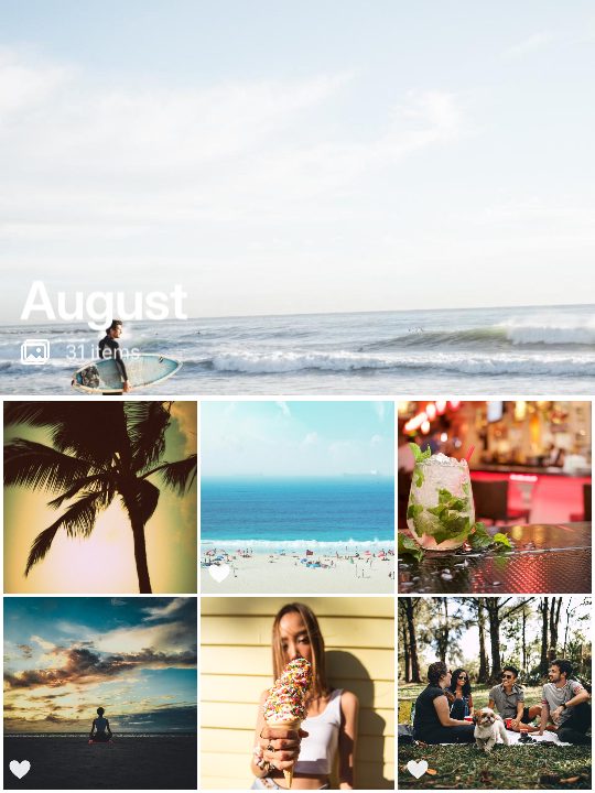 August Album, a carousel template, 7 pages